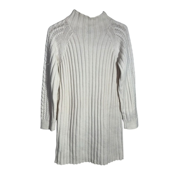 Club Monaco Simonya Cable-Knit Dress 100% Wool Size Small Neutral - Picture 4 of 13